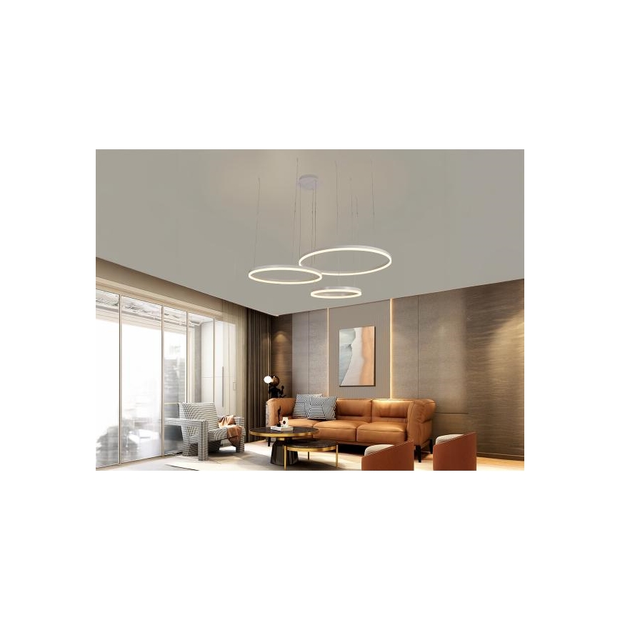 LED Prigušivi luster na sajli LED/125W/230V 3000-6500K pr. 80 cm + Daljinski upravljač
