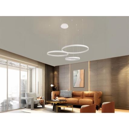 LED Prigušivi luster na sajli LED/125W/230V 3000-6500K pr. 80 cm + Daljinski upravljač