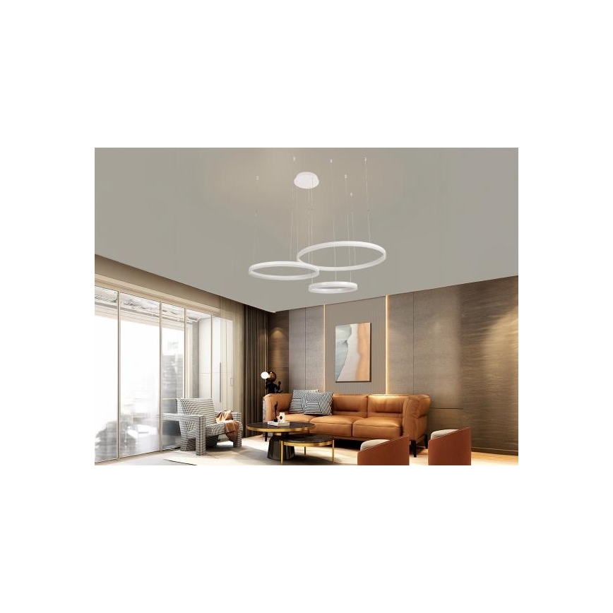 LED Prigušivi luster na sajli LED/125W/230V 3000-6500K pr. 80 cm + Daljinski upravljač