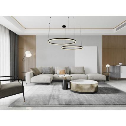 LED Prigušivi luster na sajli LED/128W/230V 3000-6500K pr. 100 cm + Daljinski upravljač