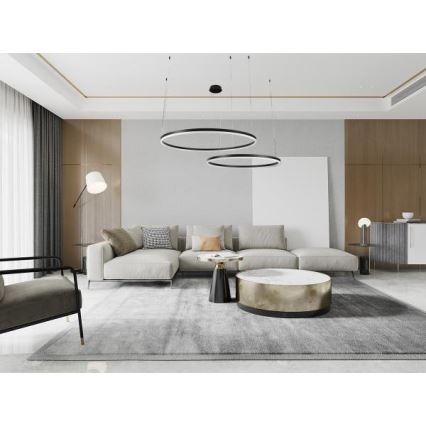 LED Prigušivi luster na sajli LED/128W/230V 3000-6500K pr. 100 cm + Daljinski upravljač
