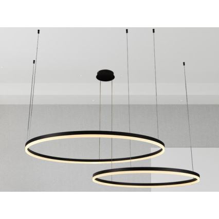LED Prigušivi luster na sajli LED/128W/230V 3000-6500K pr. 100 cm + Daljinski upravljač
