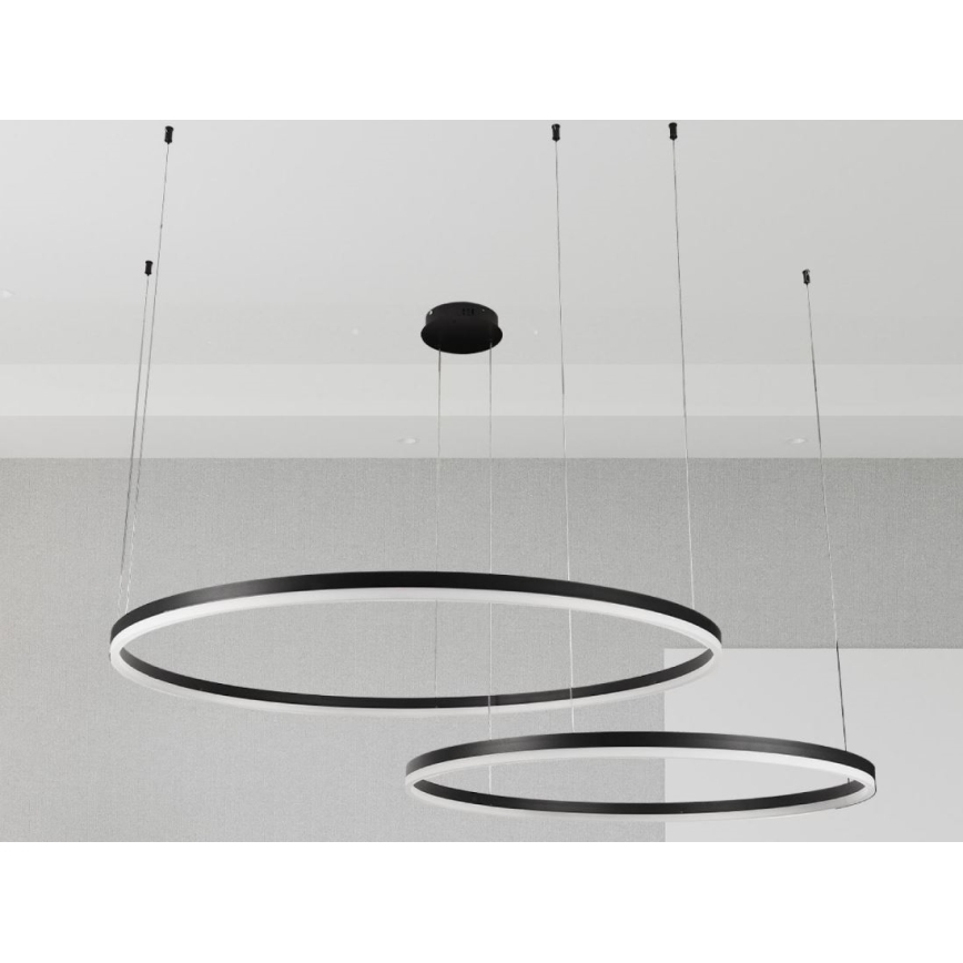 LED Prigušivi luster na sajli LED/128W/230V 3000-6500K pr. 100 cm + Daljinski upravljač