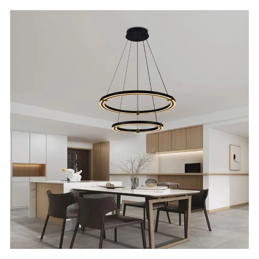 LED Prigušivi luster na sajli LED/130W/230V 3000-6500K + Daljinski upravljač