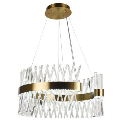 LED Prigušivi kristalni luster na sajli LED/130W/230V 3000-6500K zlatna + Daljinski upravljač