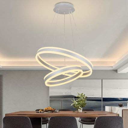 LED Prigušivi luster na sajli LED/135W/230V 3000-6500K pr. 60 cm + Daljinski upravljač