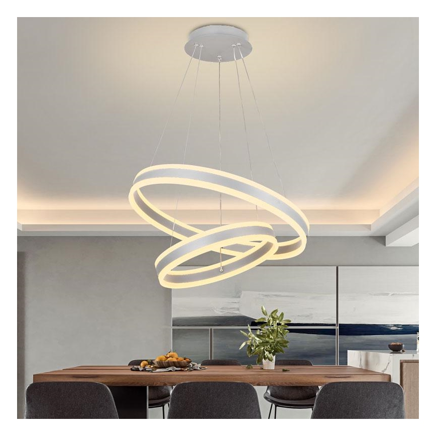 LED Prigušivi luster na sajli LED/135W/230V 3000-6500K pr. 60 cm + Daljinski upravljač