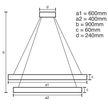 LED Prigušivi luster na sajli LED/135W/230V 3000-6500K pr. 60 cm + Daljinski upravljač