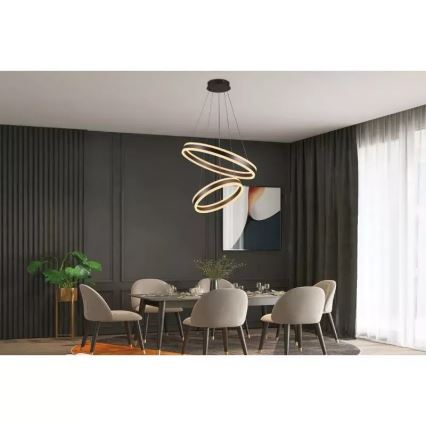 LED Prigušivi luster na sajli LED/135W/230V 3000-6500K pr. 60 cm + Daljinski upravljač
