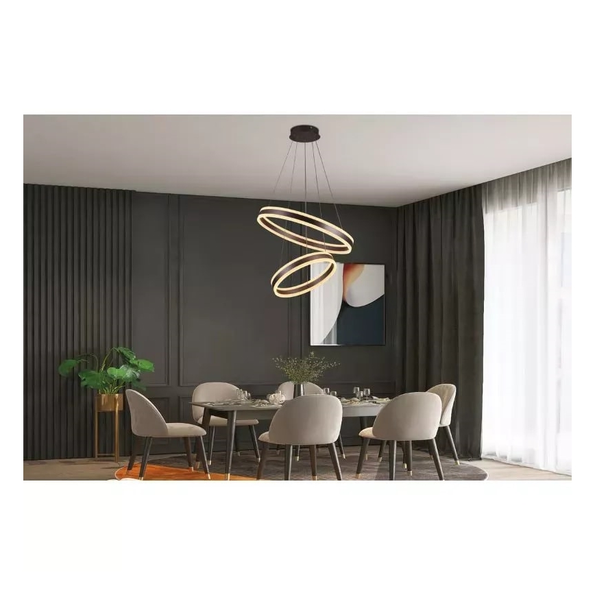 LED Prigušivi luster na sajli LED/135W/230V 3000-6500K pr. 60 cm + Daljinski upravljač