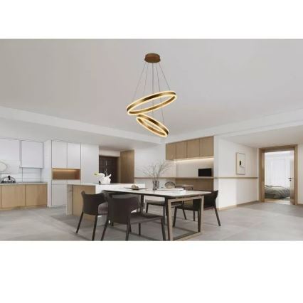 LED Prigušivi luster na sajli LED/135W/230V 3000-6500K + Daljinski upravljač