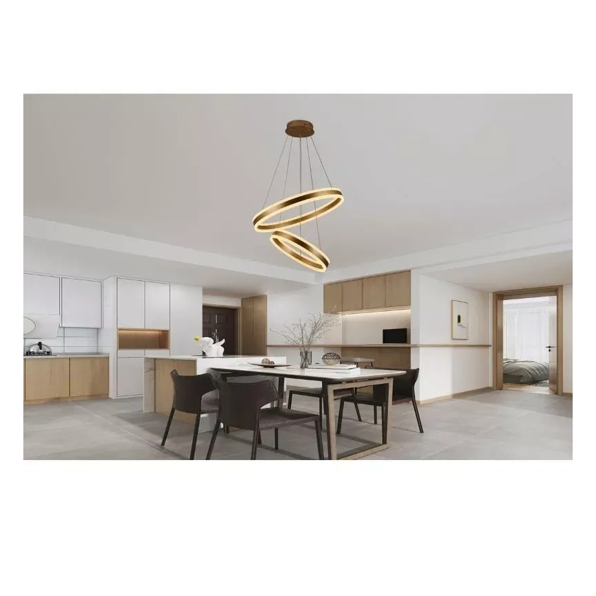 LED Prigušivi luster na sajli LED/135W/230V 3000-6500K + Daljinski upravljač