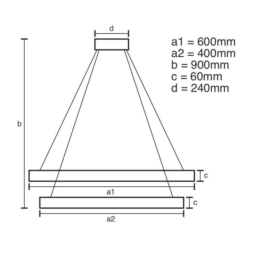 LED Prigušivi luster na sajli LED/135W/230V 3000-6500K + Daljinski upravljač