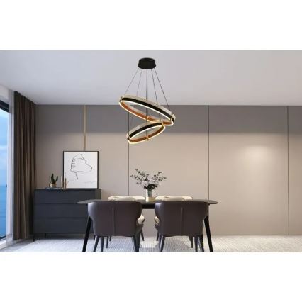 LED Prigušivi luster na sajli LED/140W/230V 3000-6500K pr. 60 cm + Daljinski upravljač