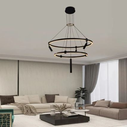 LED Prigušivi luster na sajli LED/140W/230V 3000-6500K + Daljinski upravljač