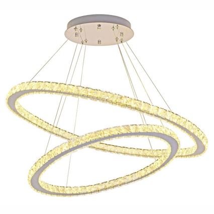 LED Prigušivi kristalni luster na sajli LED/160W/230V 3000-6500K srebrno + Daljinski upravljač