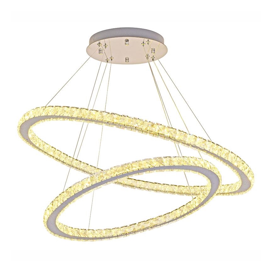 LED Prigušivi kristalni luster na sajli LED/160W/230V 3000-6500K srebrno + Daljinski upravljač