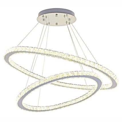 LED Prigušivi kristalni luster na sajli LED/160W/230V 3000-6500K srebrno + Daljinski upravljač