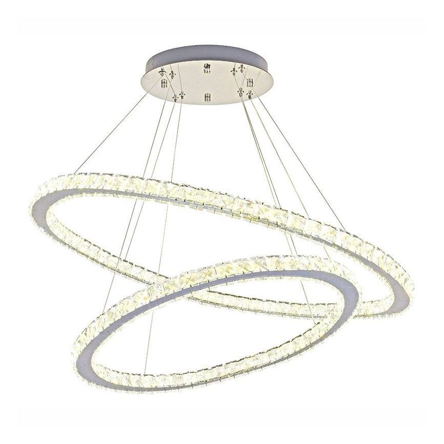 LED Prigušivi kristalni luster na sajli LED/160W/230V 3000-6500K srebrno + Daljinski upravljač