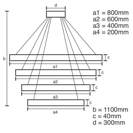 LED Prigušivi luster na sajli LED/165W/230V 3000-6500K pr. 80 cm + Daljinski upravljač