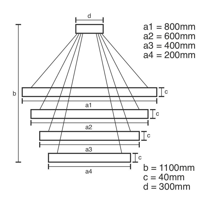 LED Prigušivi luster na sajli LED/165W/230V 3000-6500K pr. 80 cm + Daljinski upravljač
