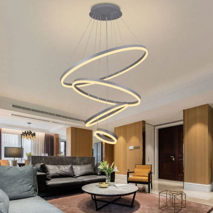 LED Prigušivi luster na sajli LED/165W/230V 3000-6500K pr. 80 cm + Daljinski upravljač