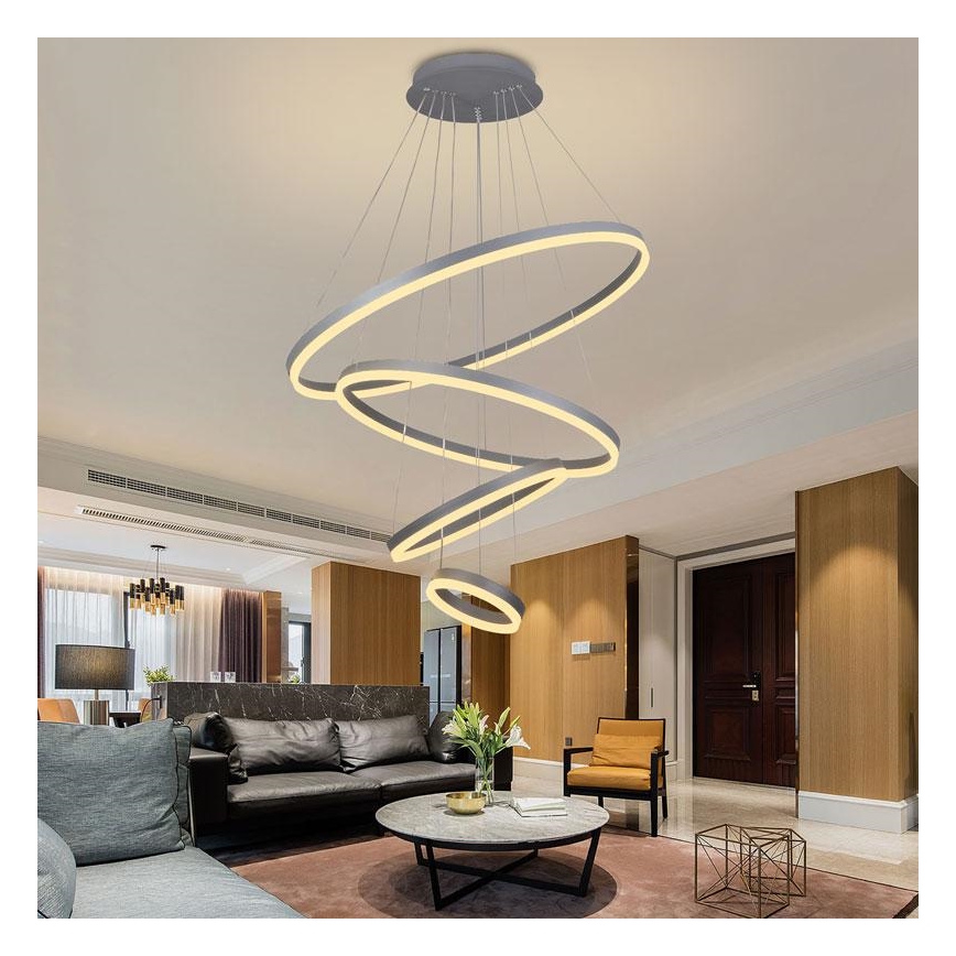 LED Prigušivi luster na sajli LED/165W/230V 3000-6500K pr. 80 cm + Daljinski upravljač