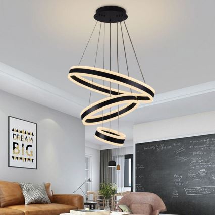 LED Prigušivi luster na sajli LED/165W/230V 3000-6500K pr. 60 cm + Daljinski upravljač