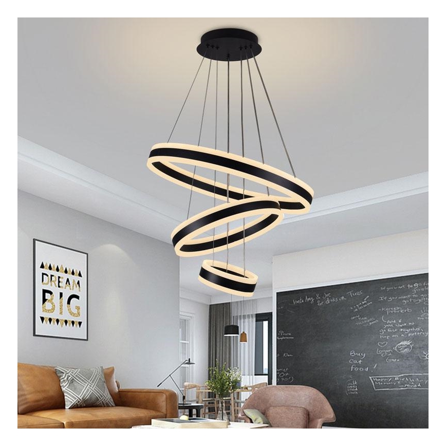 LED Prigušivi luster na sajli LED/165W/230V 3000-6500K pr. 60 cm + Daljinski upravljač