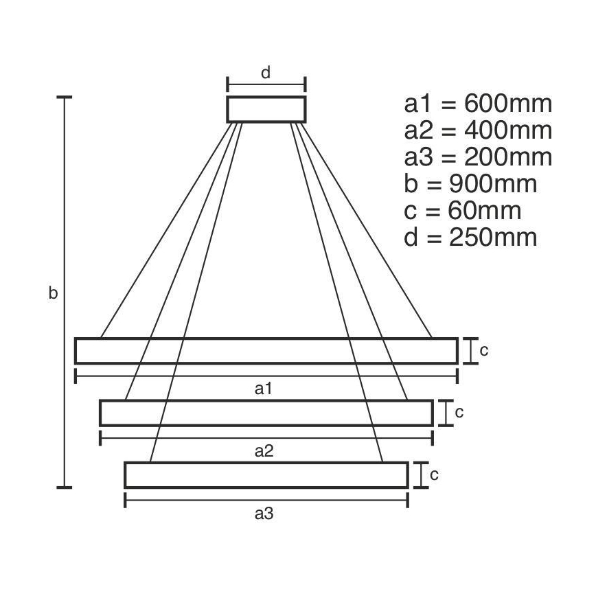 LED Prigušivi luster na sajli LED/165W/230V 3000-6500K pr. 60 cm + Daljinski upravljač