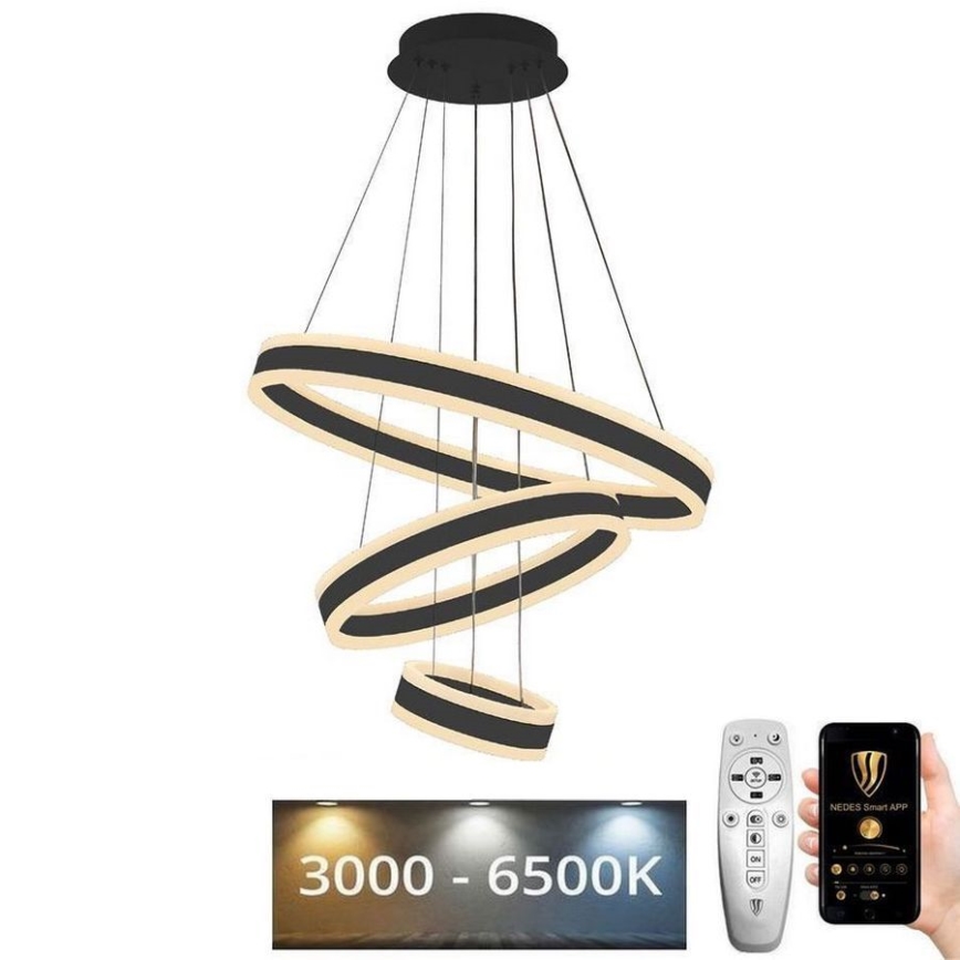 LED Prigušivi luster na sajli LED/165W/230V 3000-6500K pr. 60 cm + Daljinski upravljač