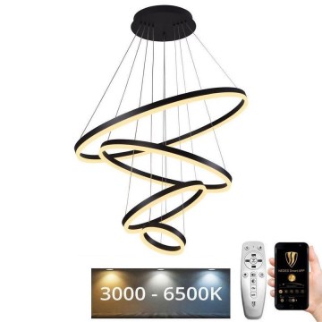 LED Prigušivi luster na sajli LED/165W/230V 3000-6500K pr. 80 cm + Daljinski upravljač