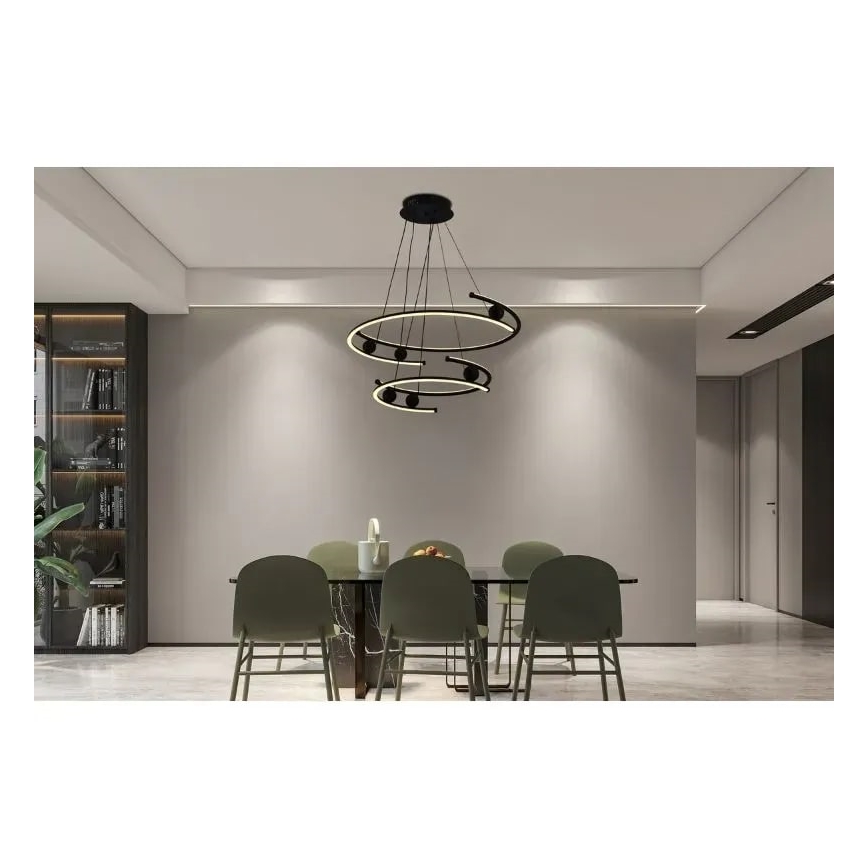 LED Prigušivi luster na sajli LED/170W/230V 3000-6500K + Daljinski upravljač