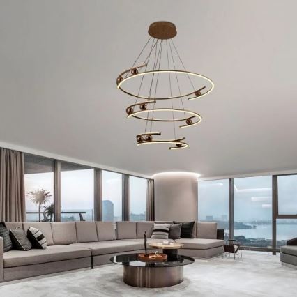 LED Prigušivi luster na sajli LED/170W/230V 3000-6500K + Daljinski upravljač