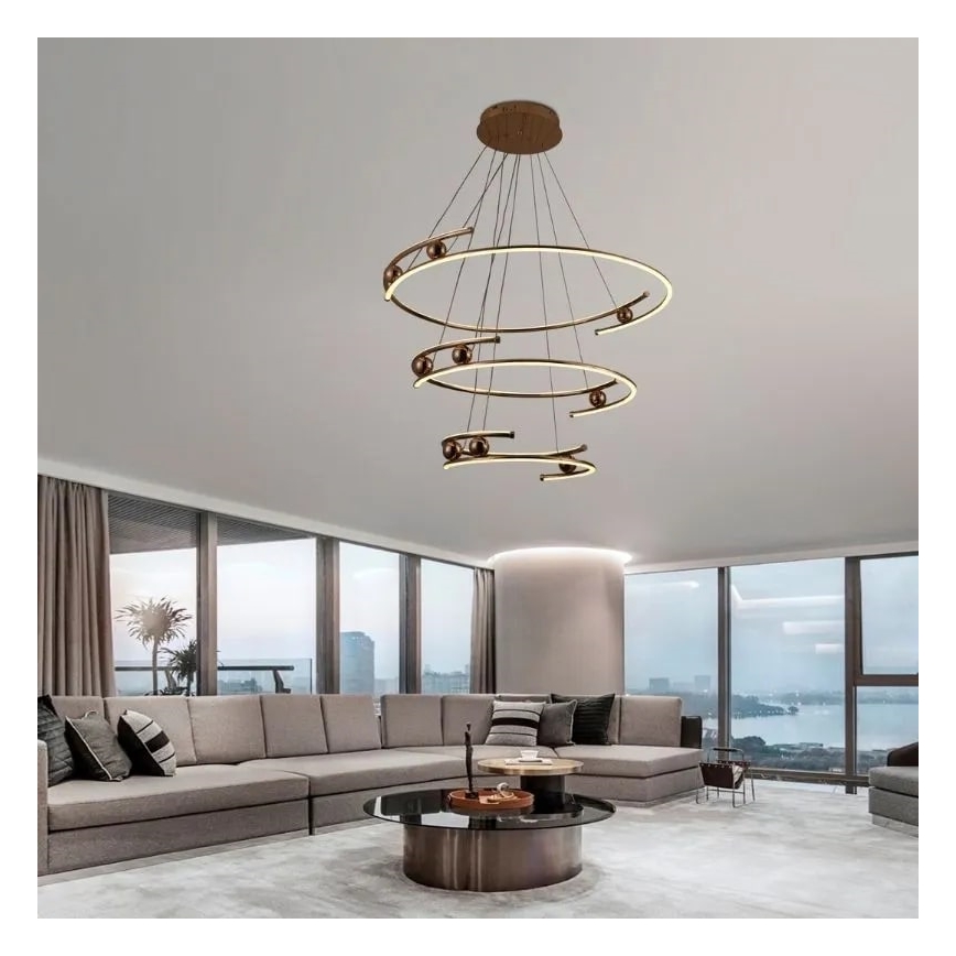 LED Prigušivi luster na sajli LED/170W/230V 3000-6500K + Daljinski upravljač