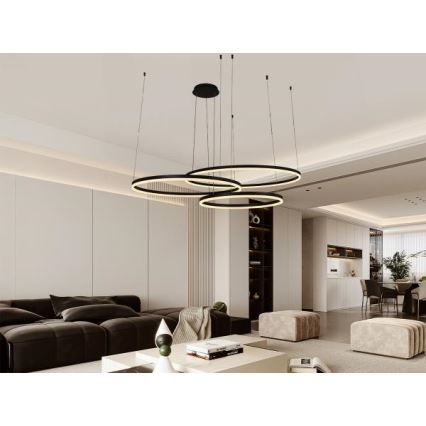 LED Prigušivi luster na sajli LED/170W/230V 3000-6500K pr. 100 cm + Daljinski upravljač