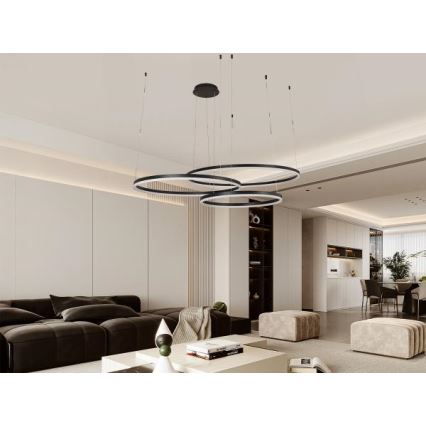 LED Prigušivi luster na sajli LED/170W/230V 3000-6500K pr. 100 cm + Daljinski upravljač