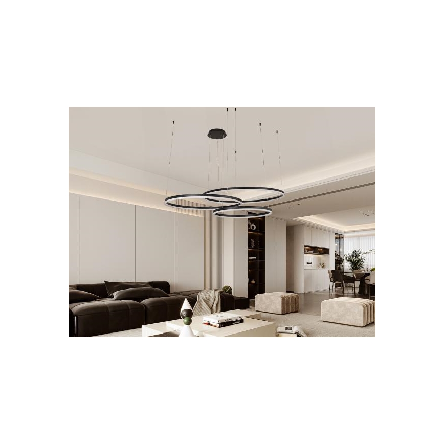 LED Prigušivi luster na sajli LED/170W/230V 3000-6500K pr. 100 cm + Daljinski upravljač