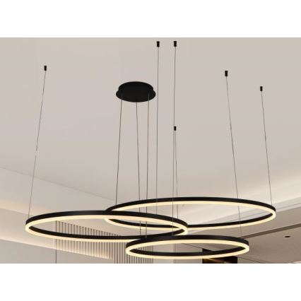 LED Prigušivi luster na sajli LED/170W/230V 3000-6500K pr. 100 cm + Daljinski upravljač