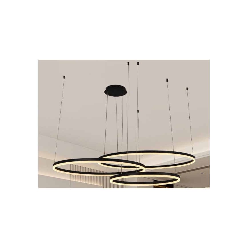 LED Prigušivi luster na sajli LED/170W/230V 3000-6500K pr. 100 cm + Daljinski upravljač