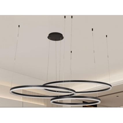 LED Prigušivi luster na sajli LED/170W/230V 3000-6500K pr. 100 cm + Daljinski upravljač