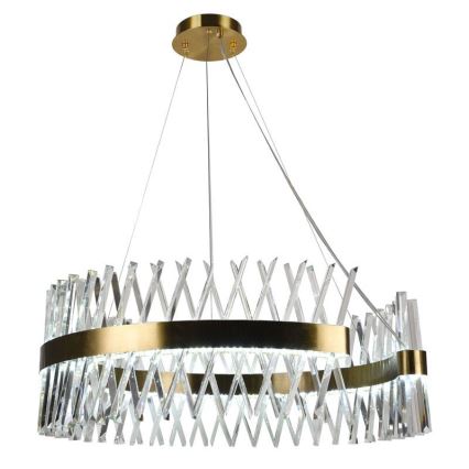 LED Prigušivi kristalni luster na sajli LED/175W/230V 3000-6500K zlatna + Daljinski upravljač