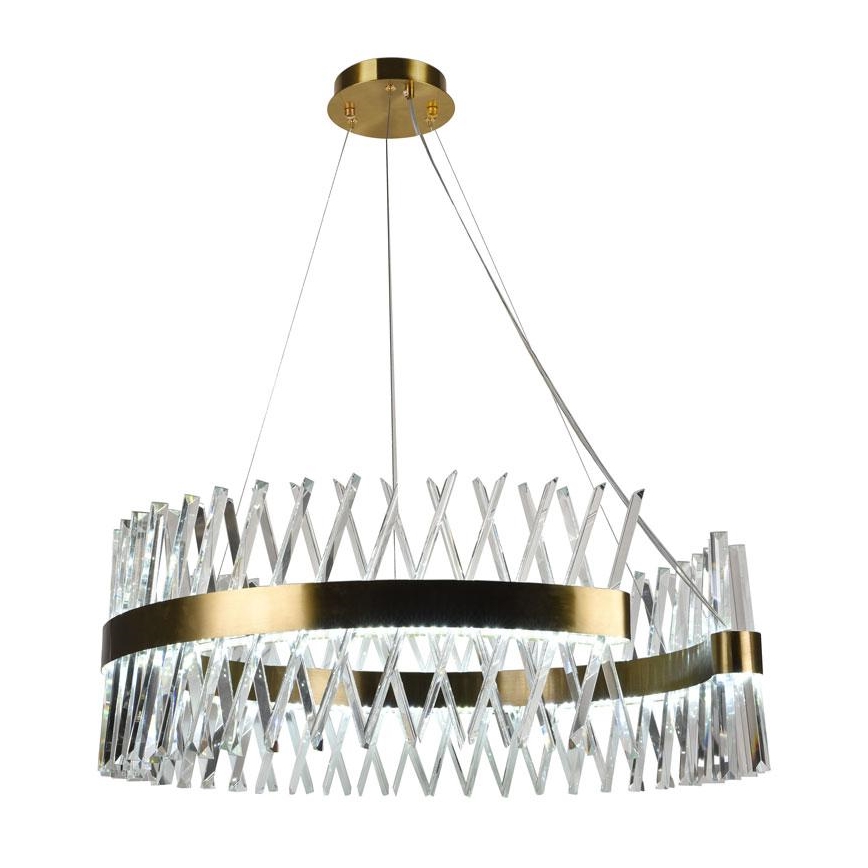 LED Prigušivi kristalni luster na sajli LED/175W/230V 3000-6500K zlatna + Daljinski upravljač