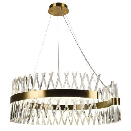 LED Prigušivi kristalni luster na sajli LED/175W/230V 3000-6500K zlatna + Daljinski upravljač