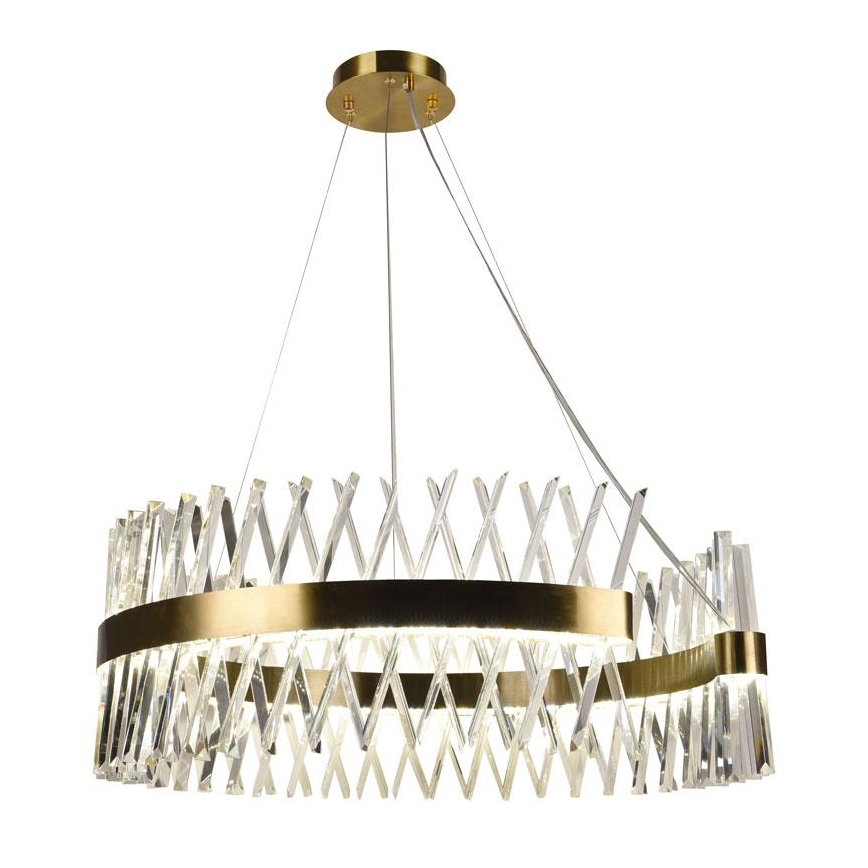 LED Prigušivi kristalni luster na sajli LED/175W/230V 3000-6500K zlatna + Daljinski upravljač