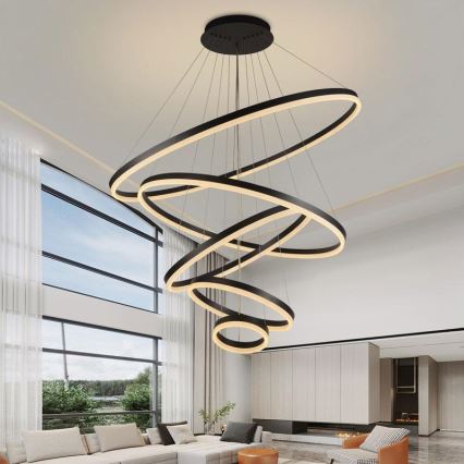 LED Prigušivi luster na sajli LED/210W/230V 3000-6500K pr. 100 cm + Daljinski upravljač