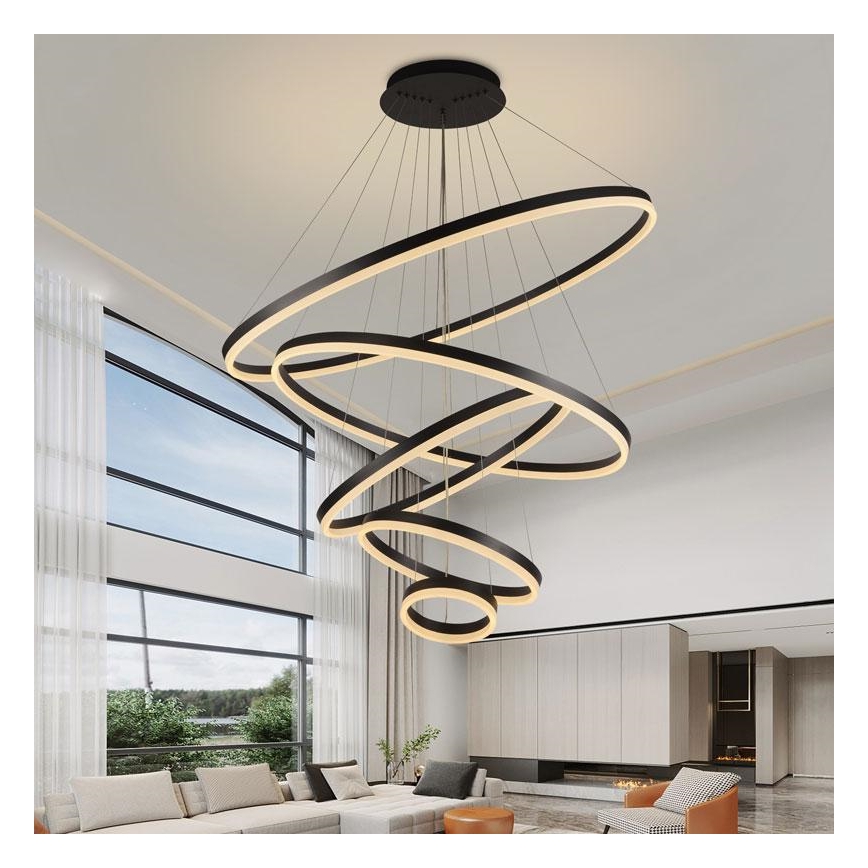 LED Prigušivi luster na sajli LED/210W/230V 3000-6500K pr. 100 cm + Daljinski upravljač