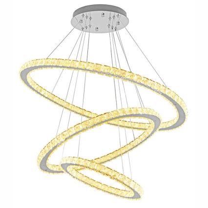 LED Prigušivi kristalni luster na sajli LED/210W/230V 3000-6500K srebrno + Daljinski upravljač