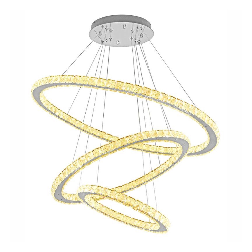LED Prigušivi kristalni luster na sajli LED/210W/230V 3000-6500K srebrno + Daljinski upravljač