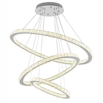 LED Prigušivi kristalni luster na sajli LED/210W/230V 3000-6500K srebrno + Daljinski upravljač